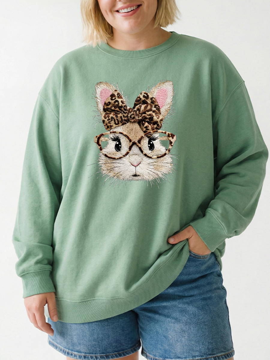 Vintage Retro Happy Easter Bunny Graphic Sweatshirt