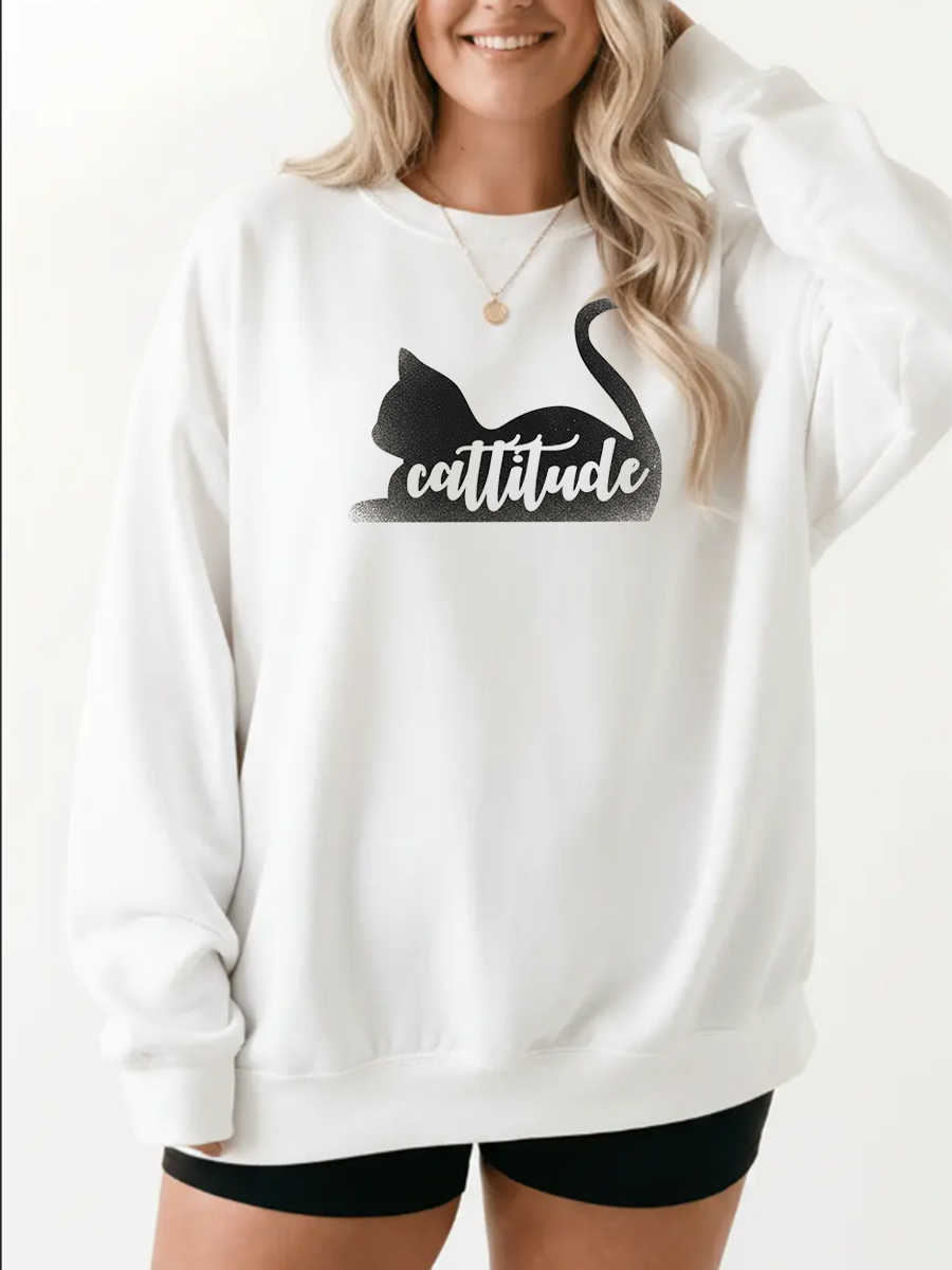 Vintage Cattitude Graphic Sweatshirt