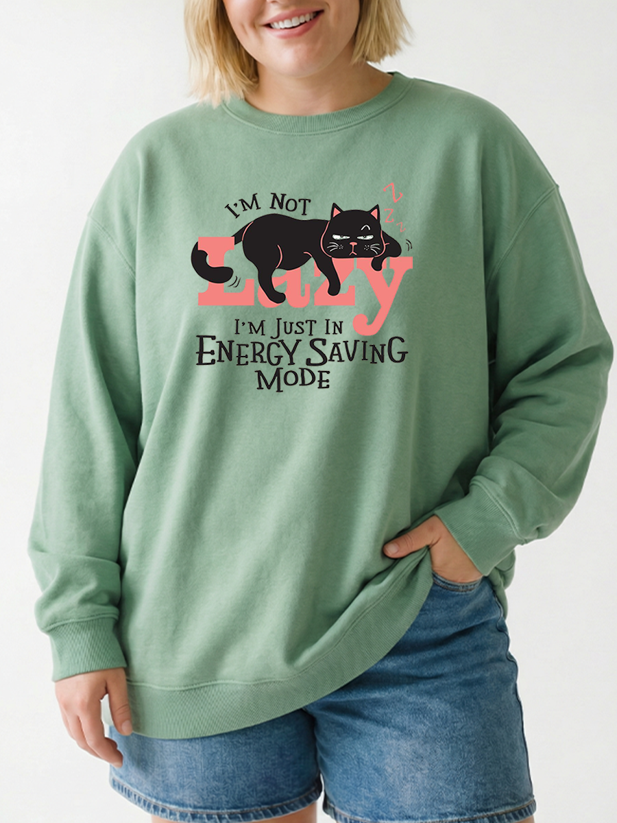 Vintage I'M Not Lazy Graphic Sweatshirt