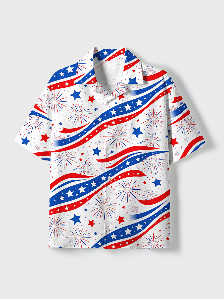 Celebration Unisex Hawaiian Beach Set Camp Collar Shirt And Shorts For Casual Summer Vacation