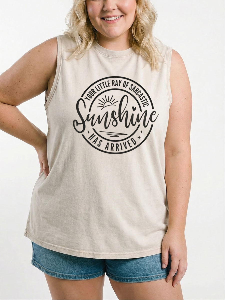 Vintage Your Little Ray Of Sarcastic Sunshine Has Arrived Washed Tank