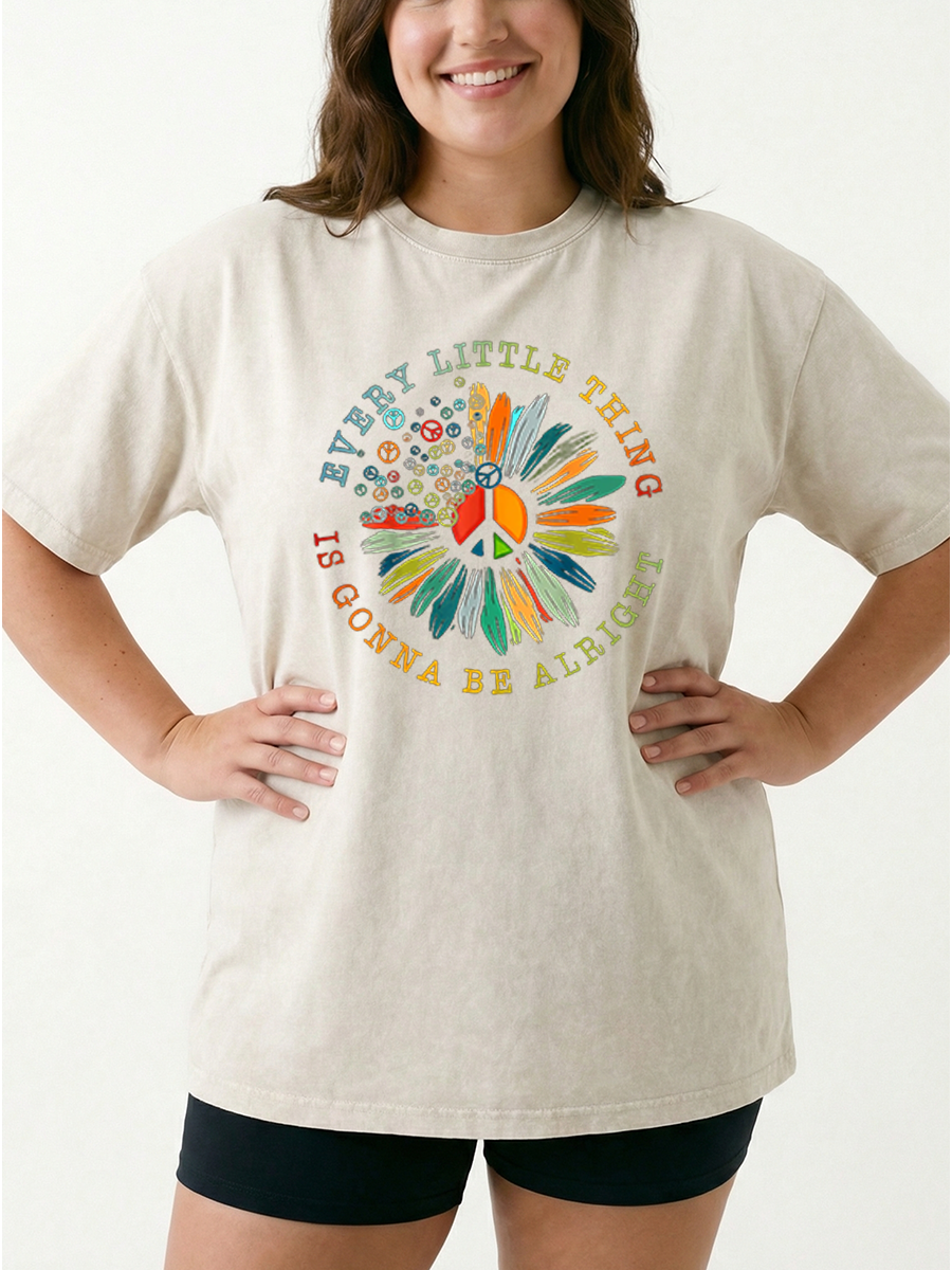 Vintage Peace Sign Washed T-Shirt