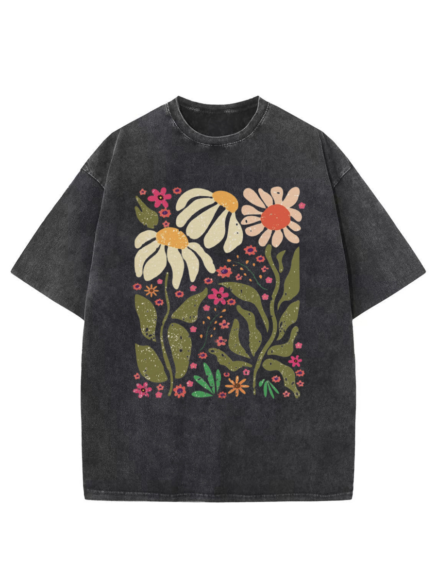 Vintage Hippie Flower Washed T-Shirt
