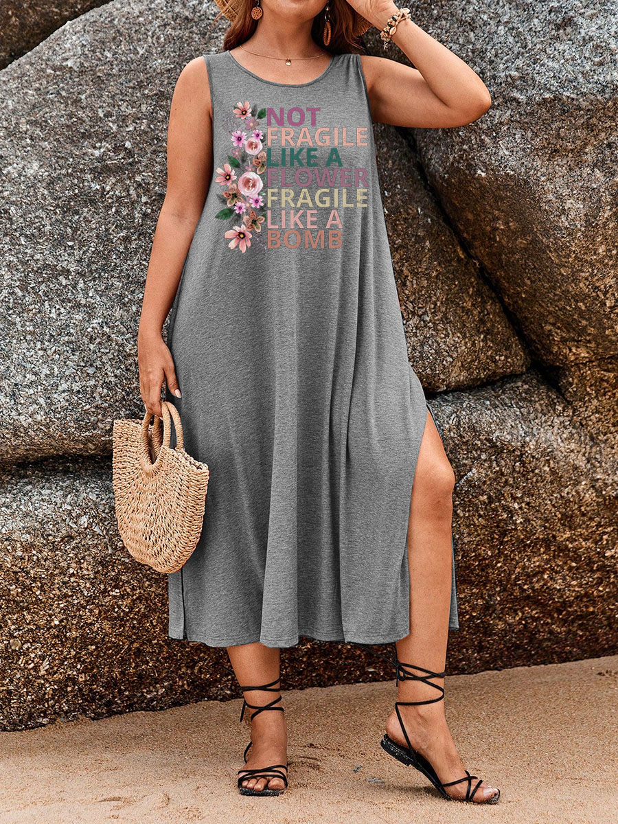 Vintage Floral Feminist Women Power Tank Dress