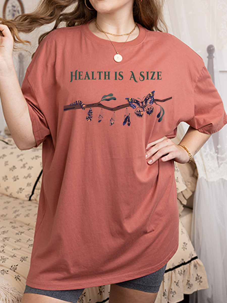 Vintage Health Is Not A Size Oversize Graphic Tee
