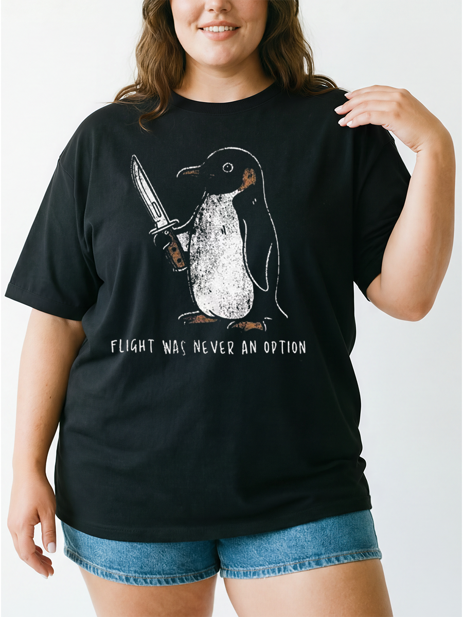 Vintage Flight Was Never An Option Oversize Graphic Tee
