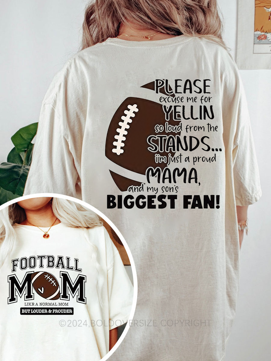 Vintage  Football Mom Oversize Graphic Tee