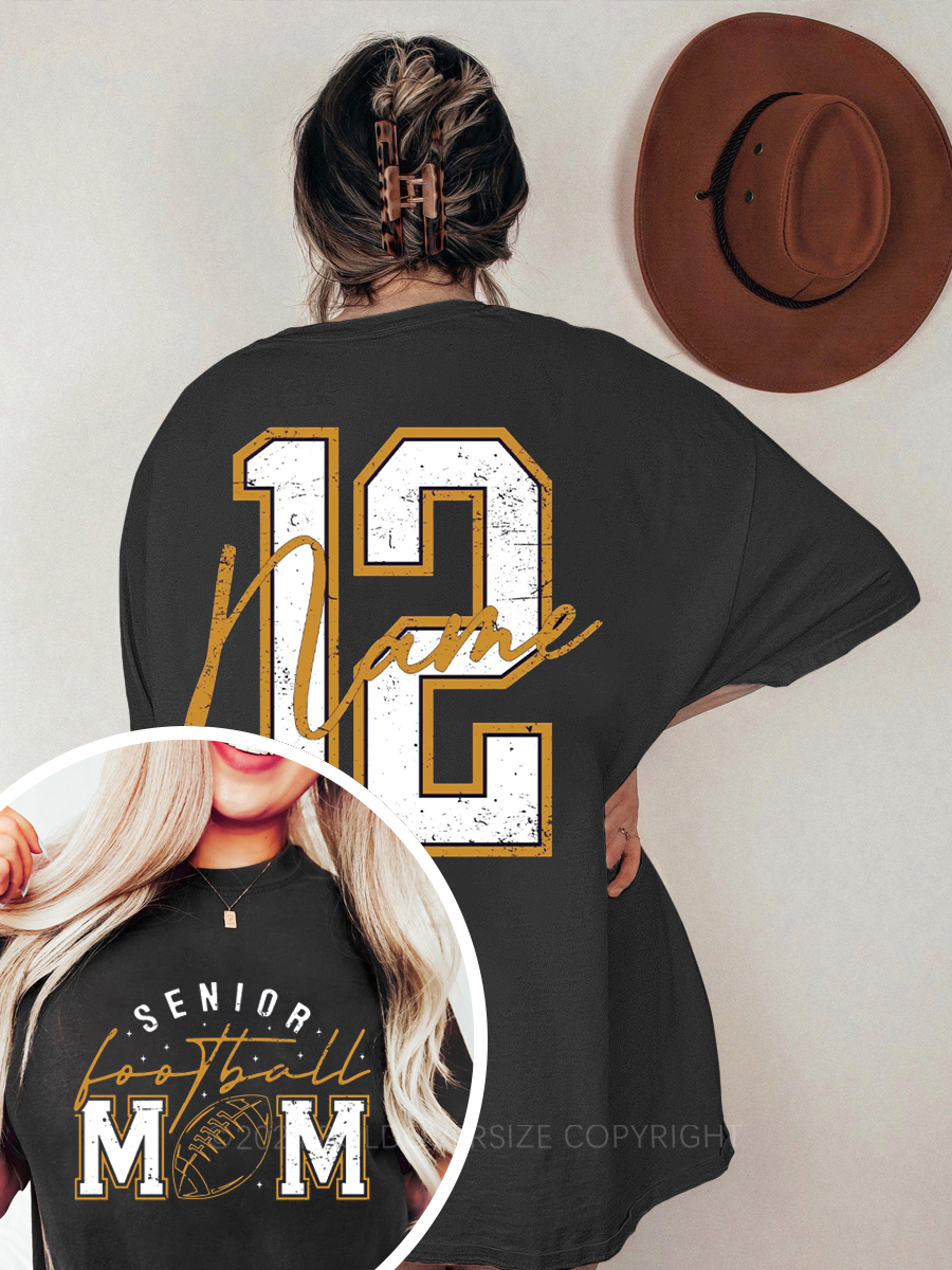 Vintage Senior Mom Football Oversize Graphic Tee