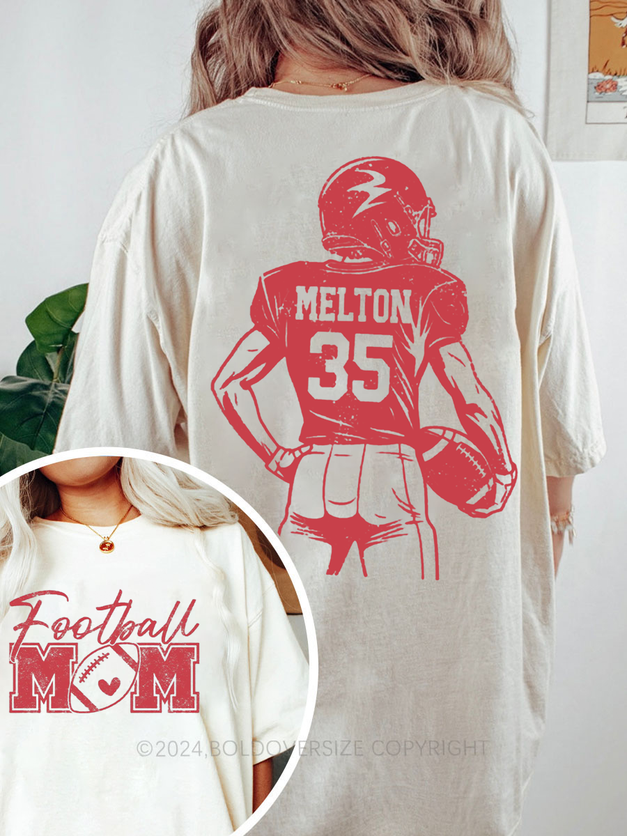 Vintage Game Day Football Mom Oversize Graphic Tee