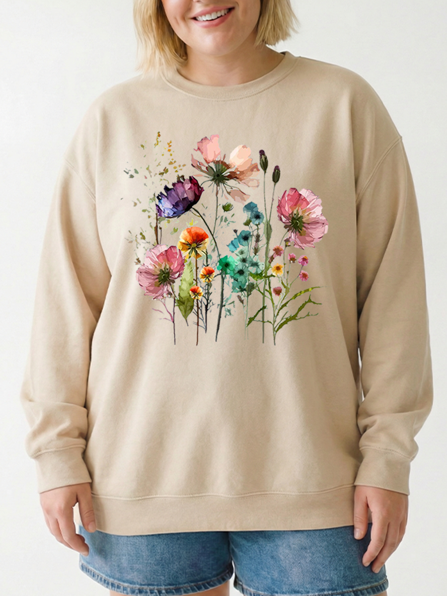 Vintage Boho Cottagecore Floral Graphic Sweatshirt