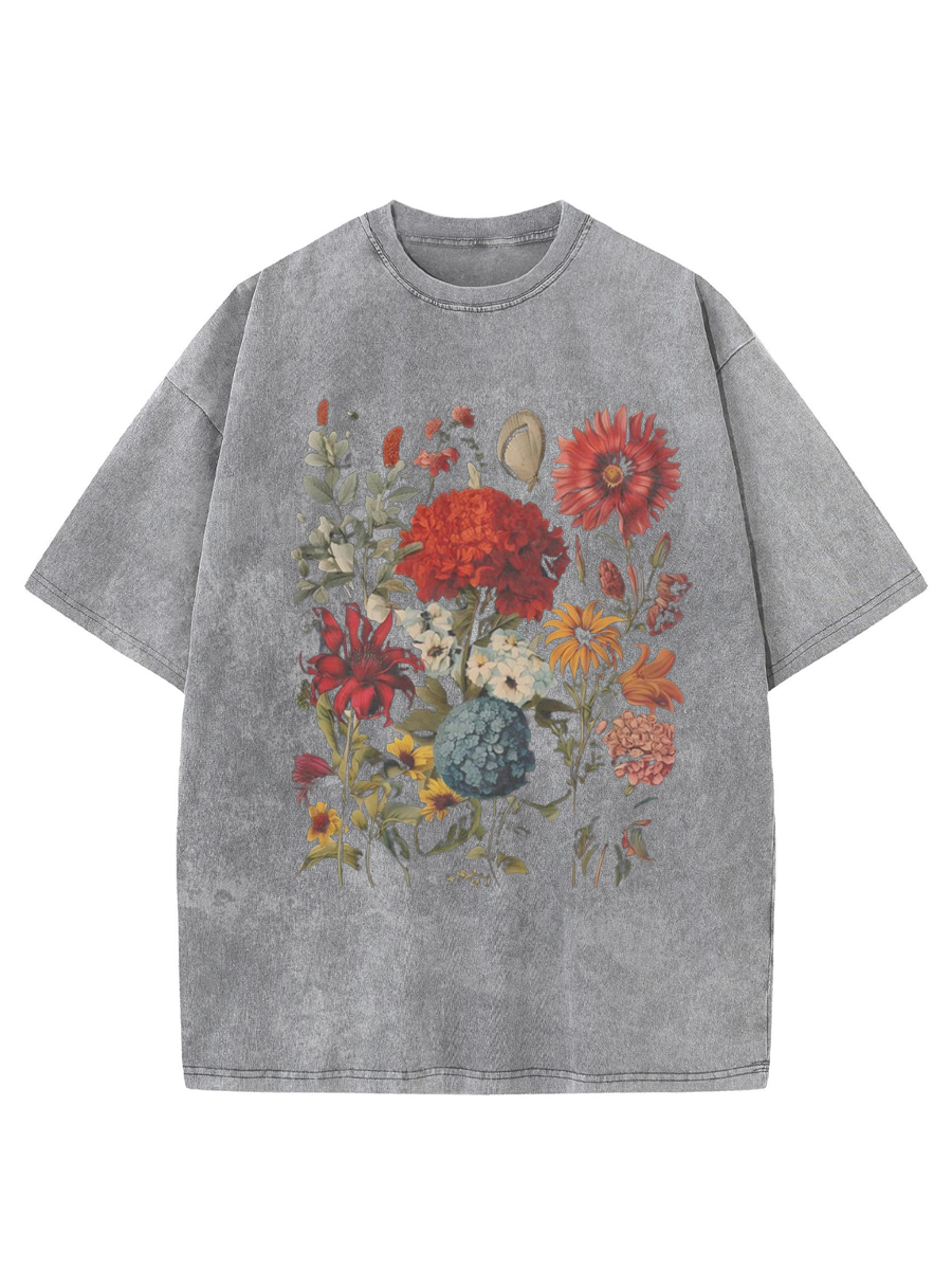 Vintage Boho Wildflowers Washed T-Shirt