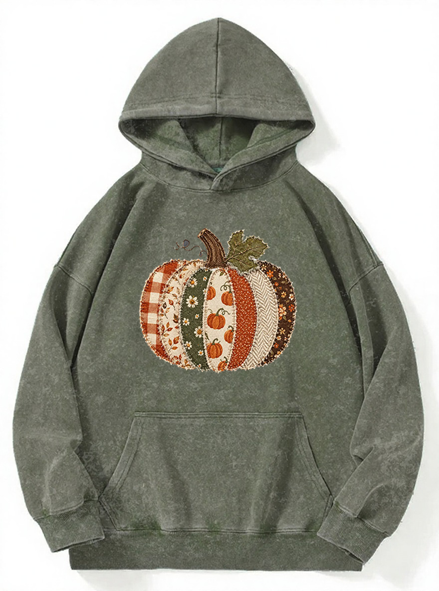 Vintage Fall Pumpkin Wasted Washed Hoodie