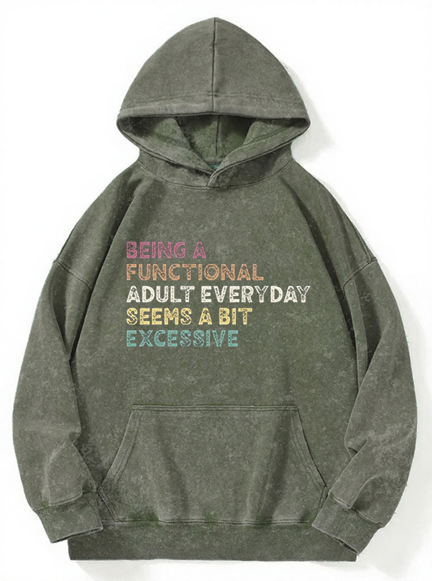 Vintage Being A Functional Adult Everyday Washed Hoodie