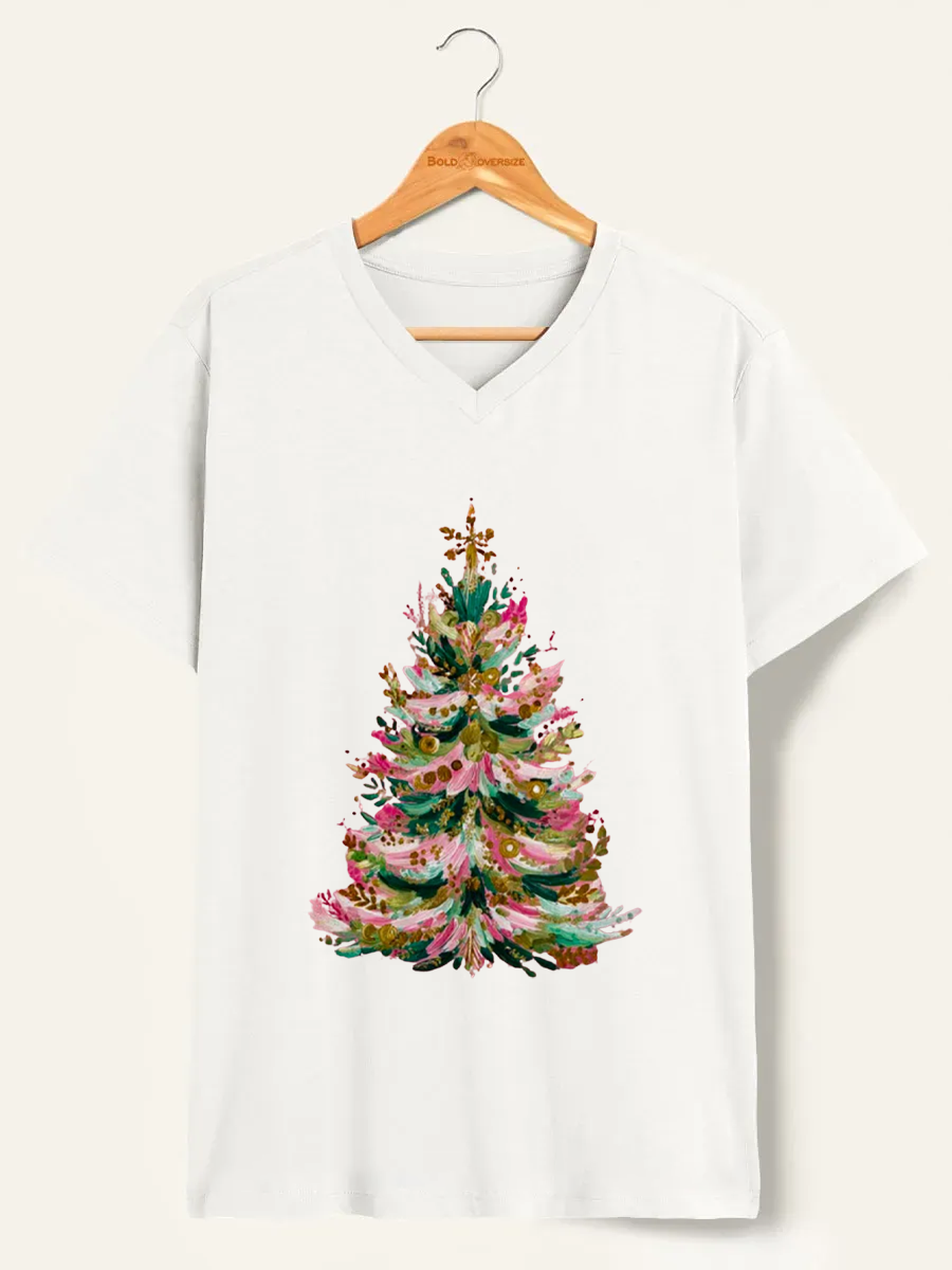 Vintage Watercolor Christmas Tee V-Neck Tee