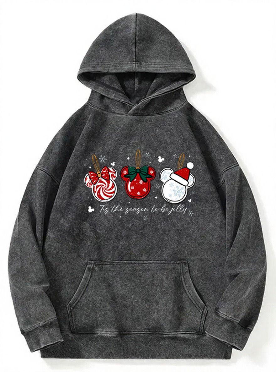 Vintage Tis The Season To Be Jolly Washed Hoodie