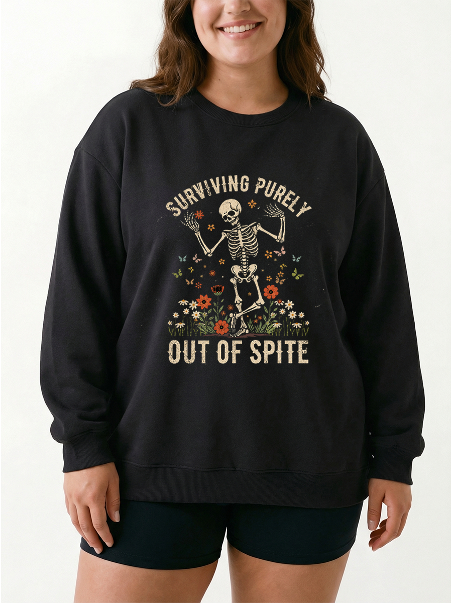 Vintage Surviving Puerly Out Of Spite Graphic Sweatshirt