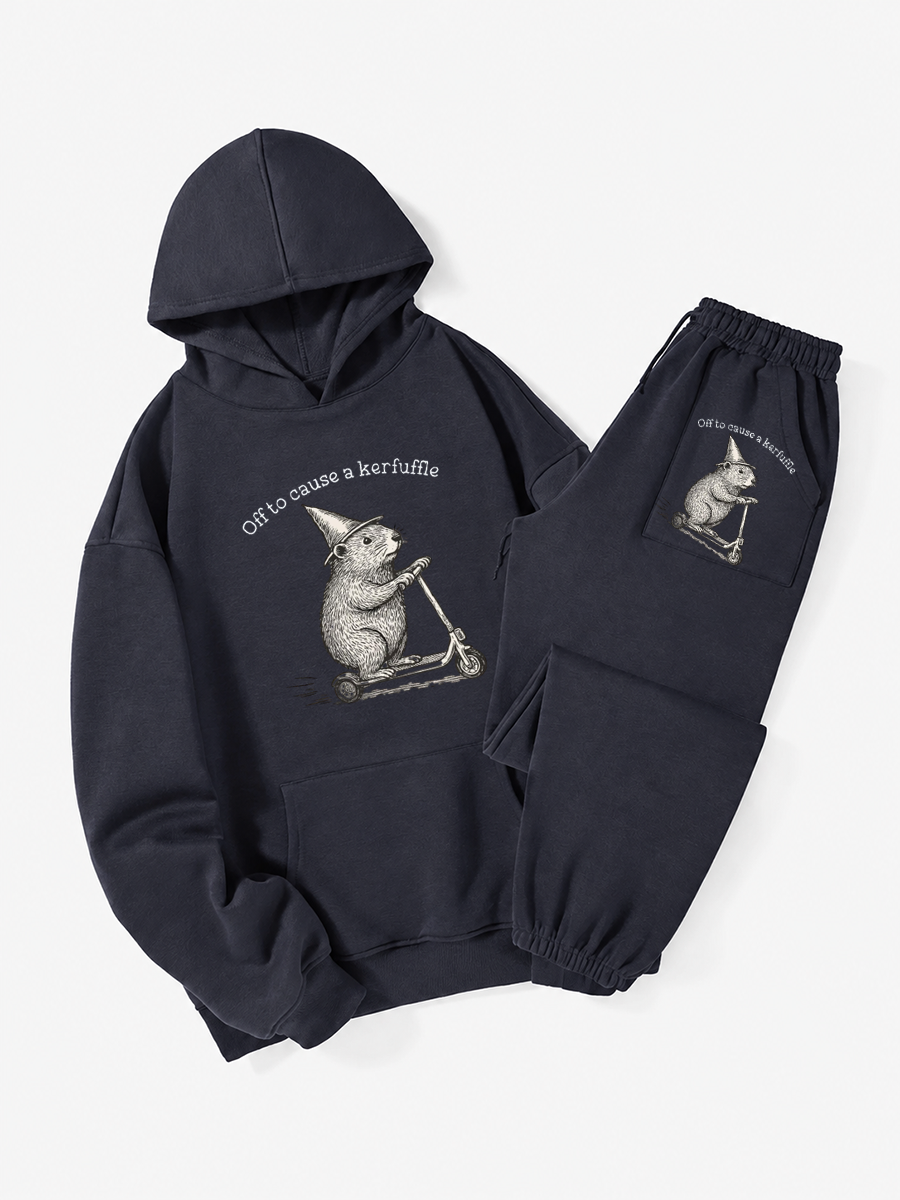 Vintage Off To Cause A Kerfuffle Hoodie Suit