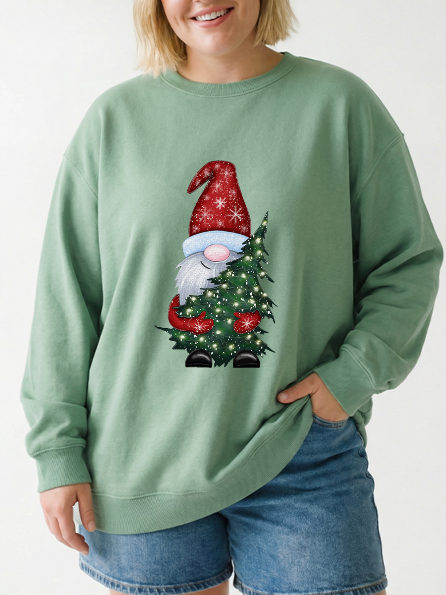 Chritmas Gnome With Tree Graphic Sweatshirt