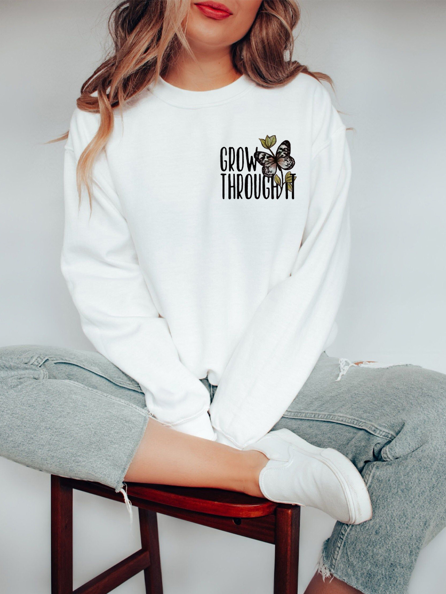 Vintage Grow Through It Butterfly Sweatshirt