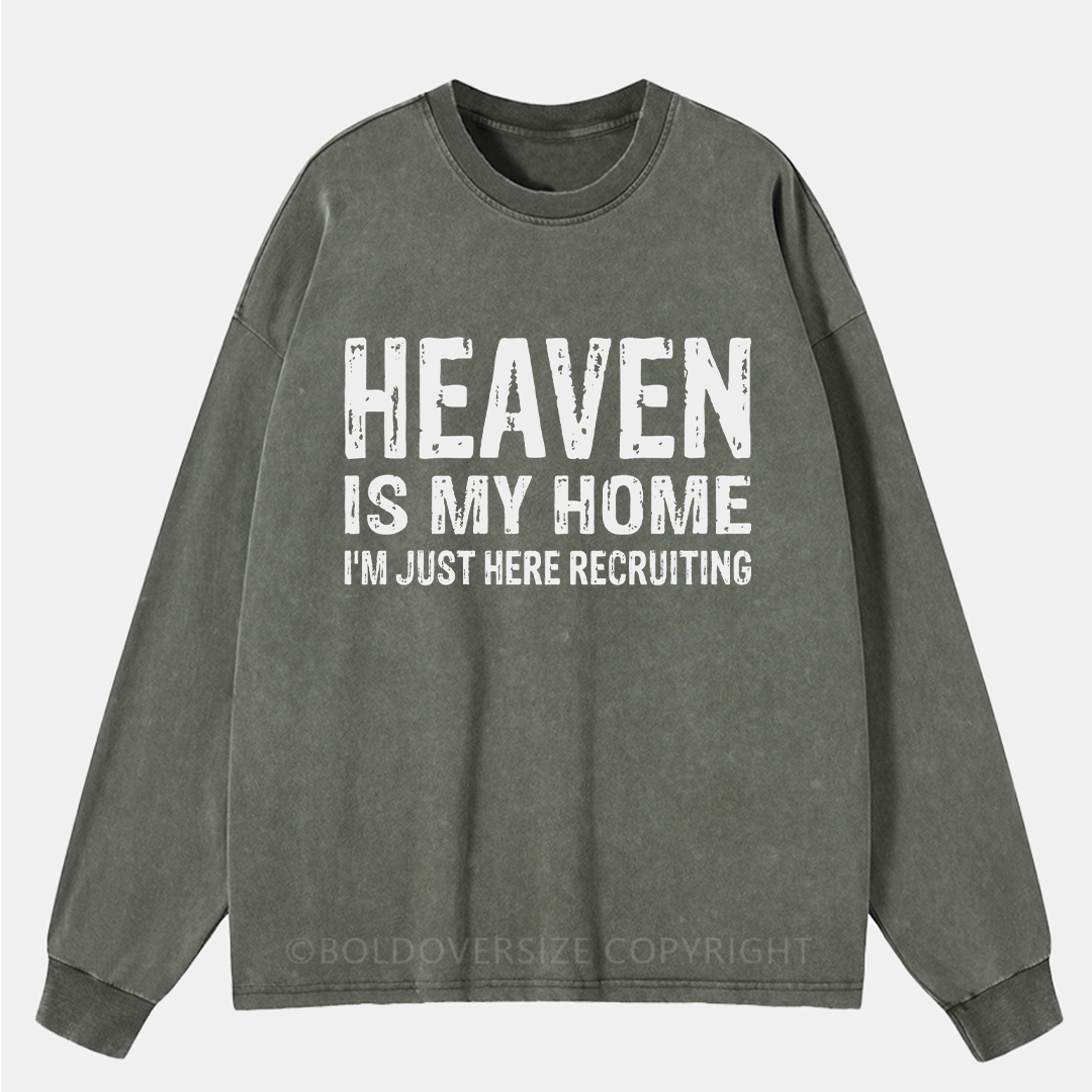 Vintage Heaven Is My Home Washed Long Sleeve Shirt