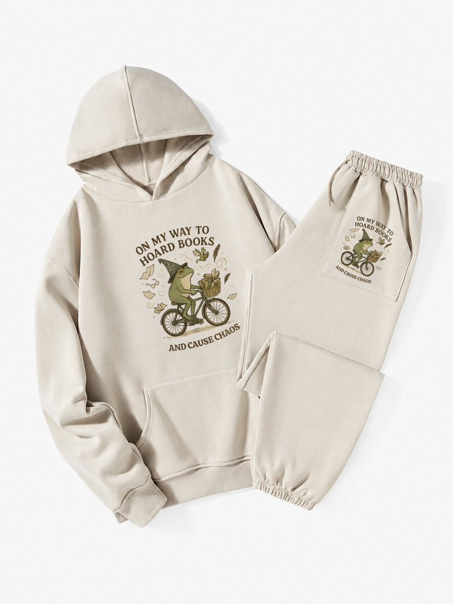 Vintage On My Way To Hoard Books And Cause Chaos Hoodie Suit
