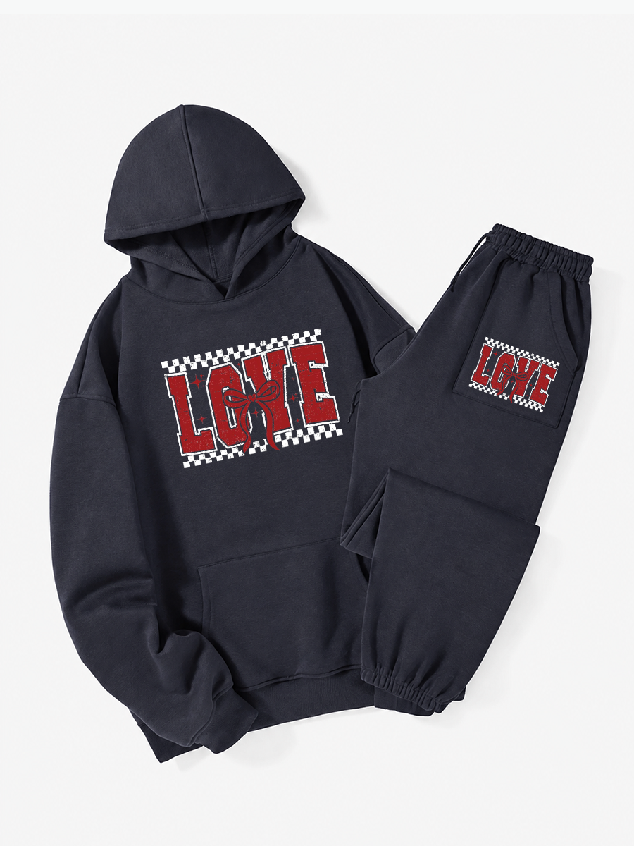 Vintage Love Valentines Hoodie Suit