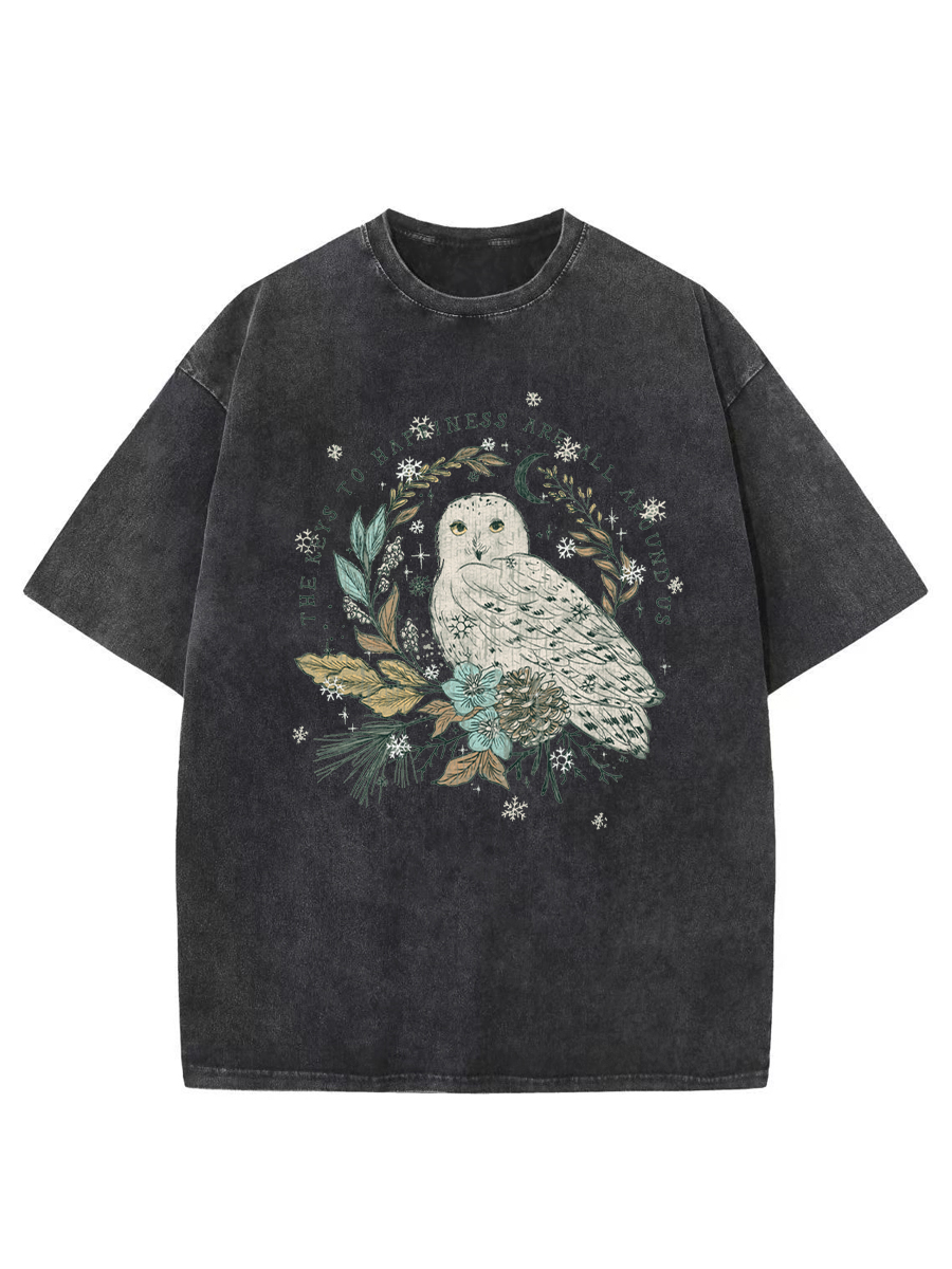 Vintage Snowy Owl Washed T-Shirt
