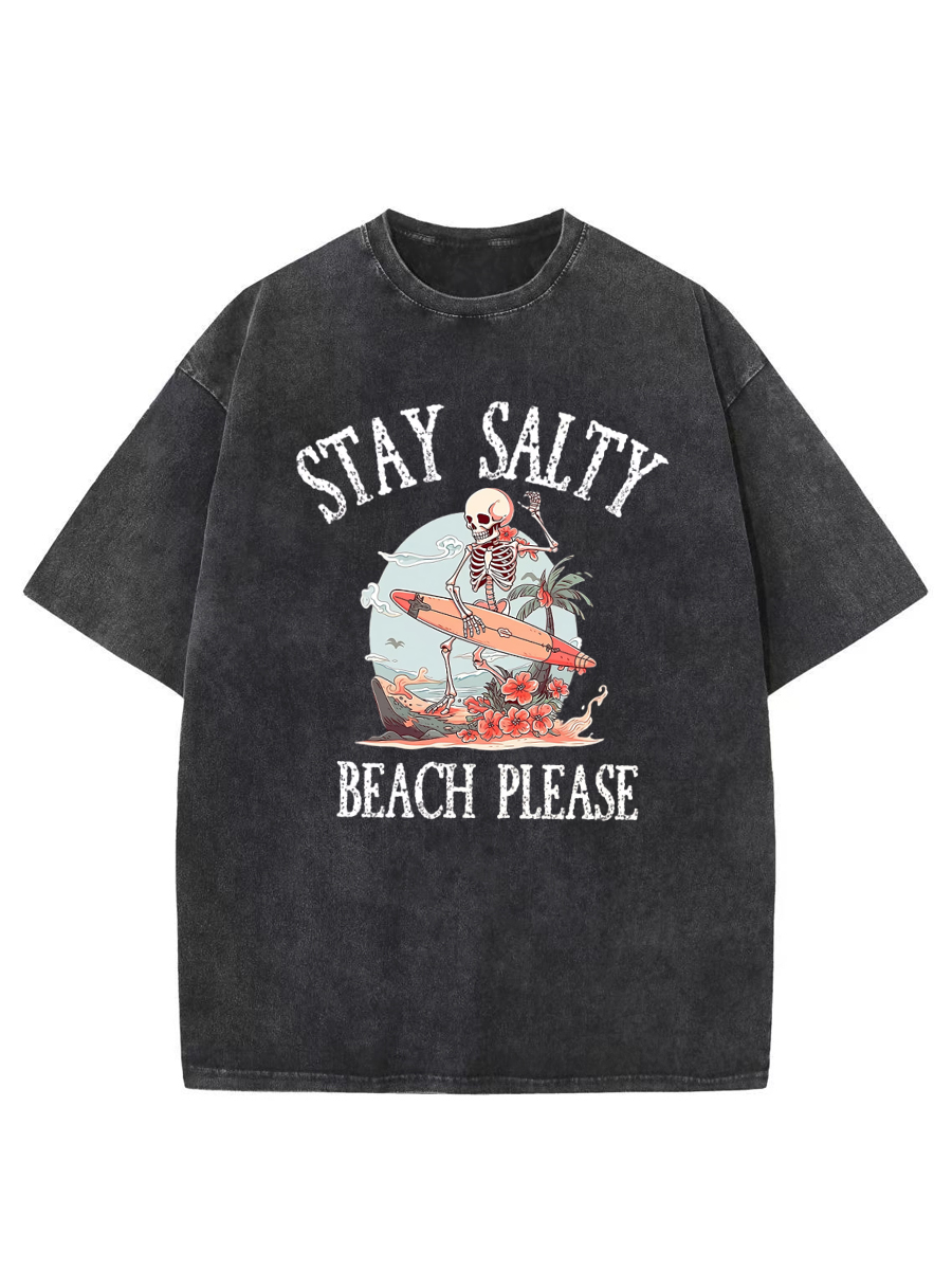 Vintage Summer Beach Grunge Stay Salty Washed T-Shirt