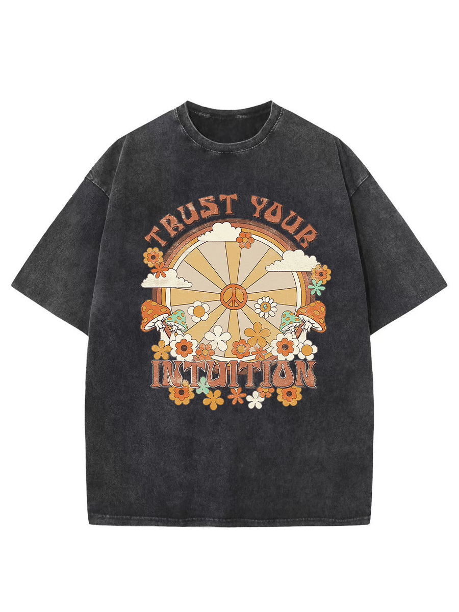 Vintage Peace And Intuition Washed T-Shirt
