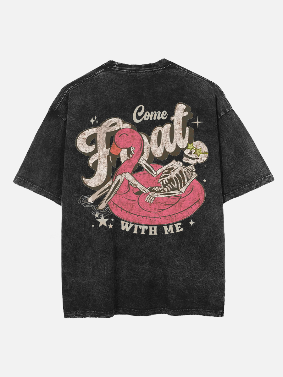 Vintage Flamingo Summer Washed T-Shirt