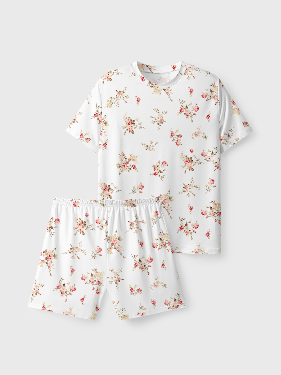 Vintage Pink Blossom Short Pajamas
