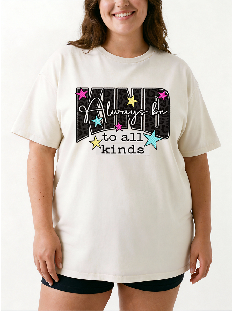 Vintage Be Kind To All Kinds Oversize Graphic Tee