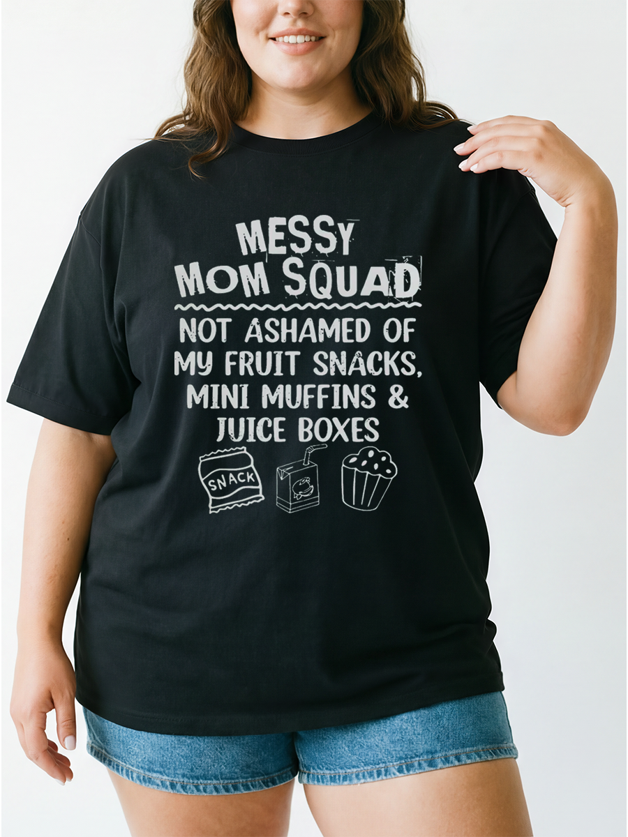 Vintage Messy Mom Squad Oversize Graphic Tee