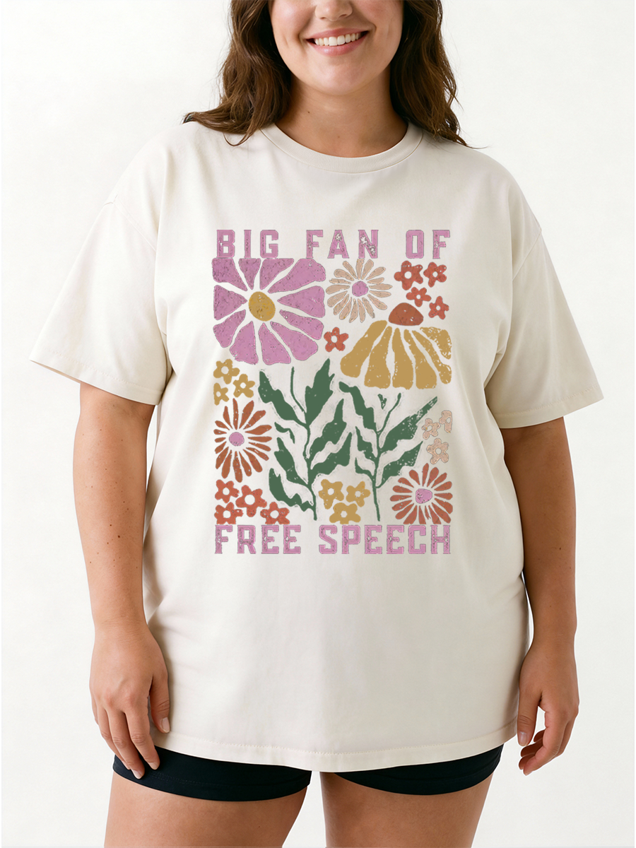 Vintage Free Speech Oversize Graphic Tee