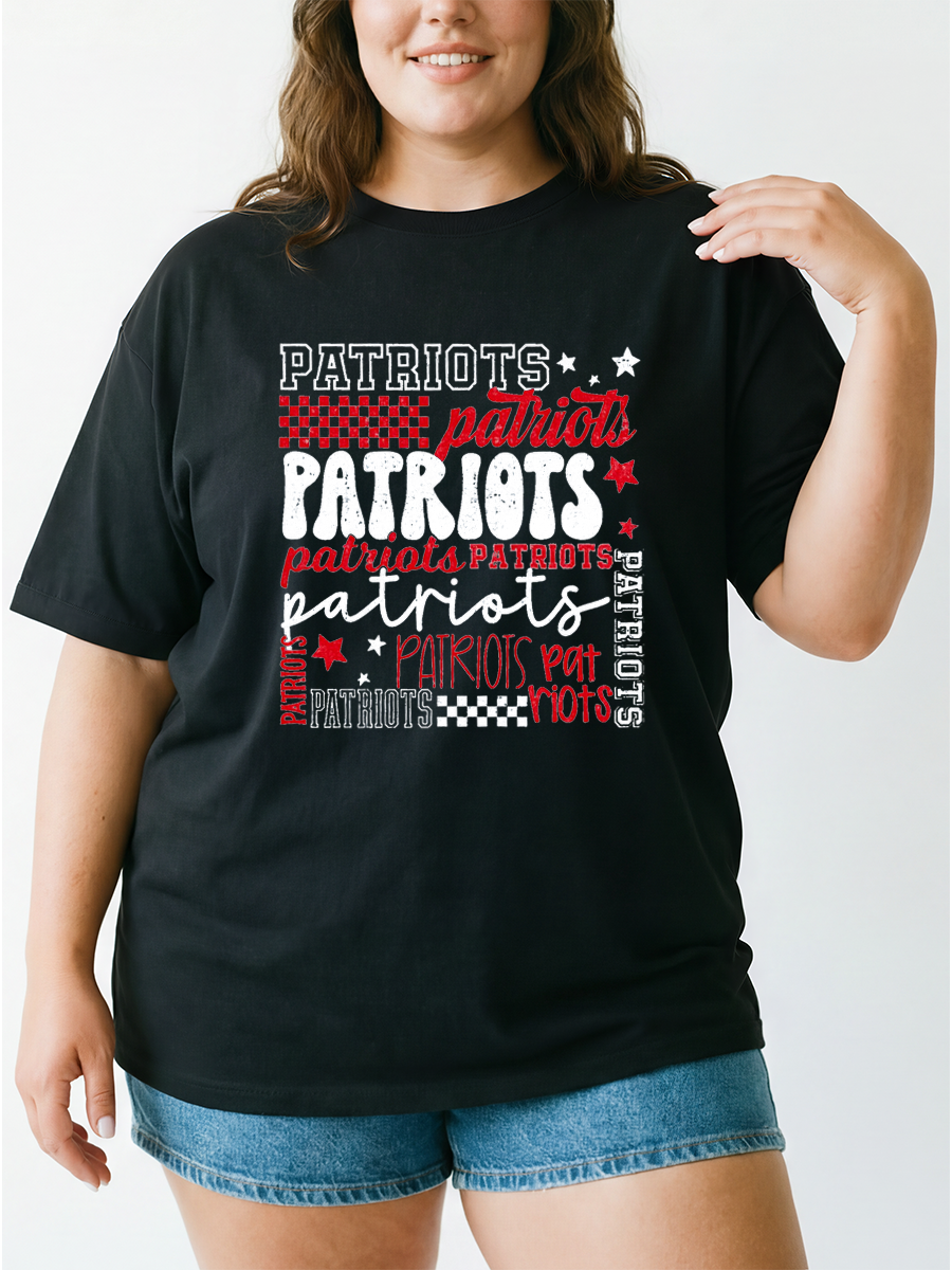 Vintage Patriots Oversize Graphic Tee