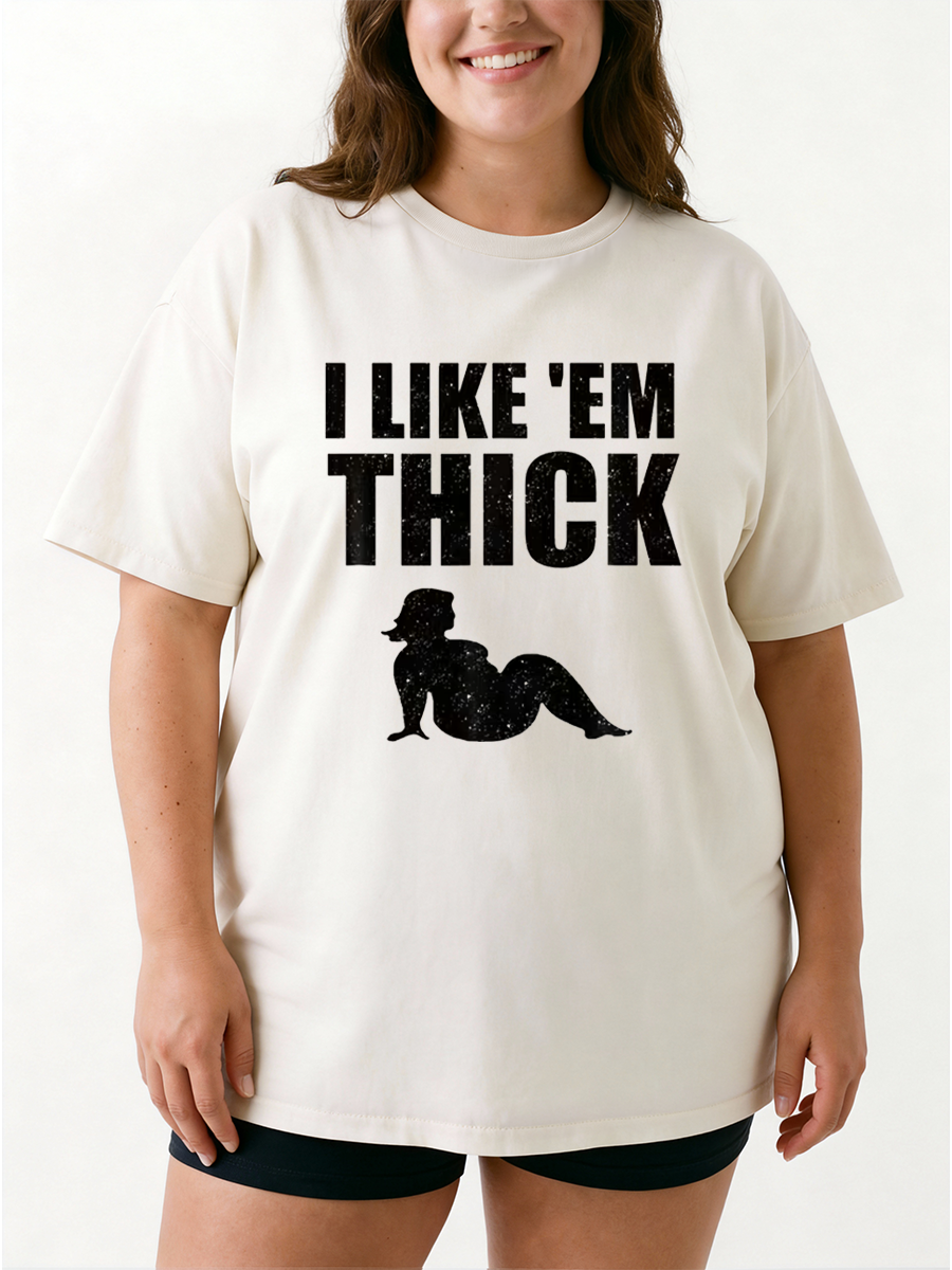 Vintage I Like 'Em Thick Oversize Graphic Tee