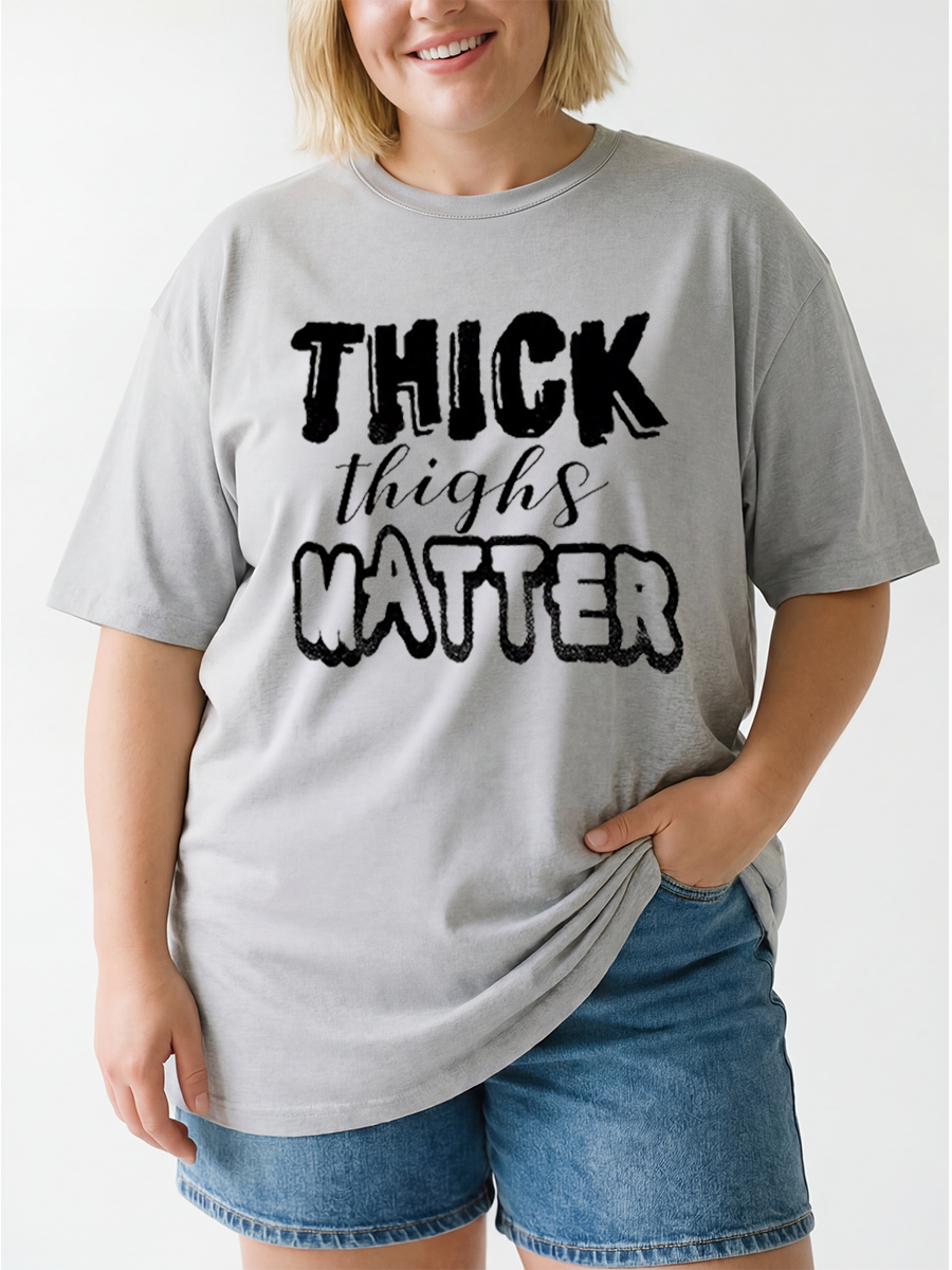 Vintage Thick Thighs Matter Oversize Graphic Tee