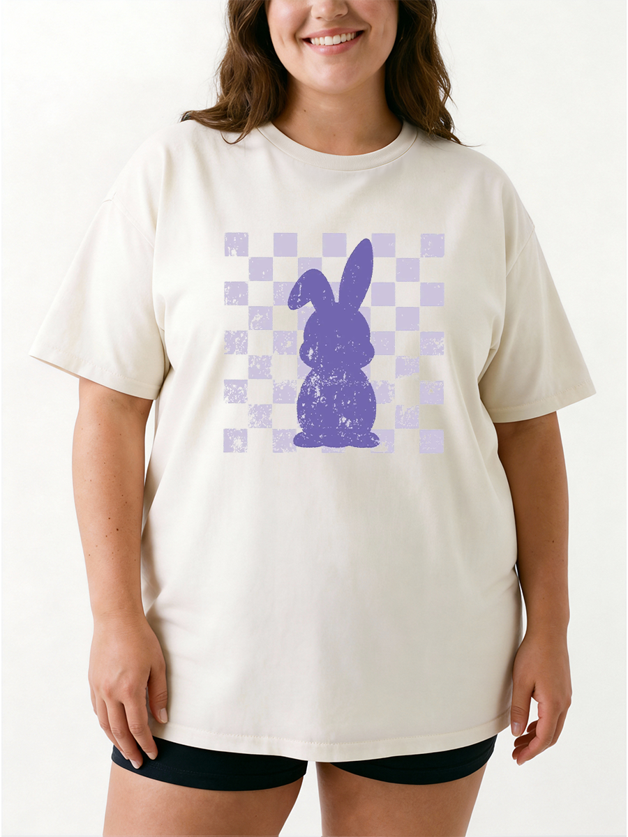 Vintage Retro Easter Bunny Shirt Oversize Graphic Tee