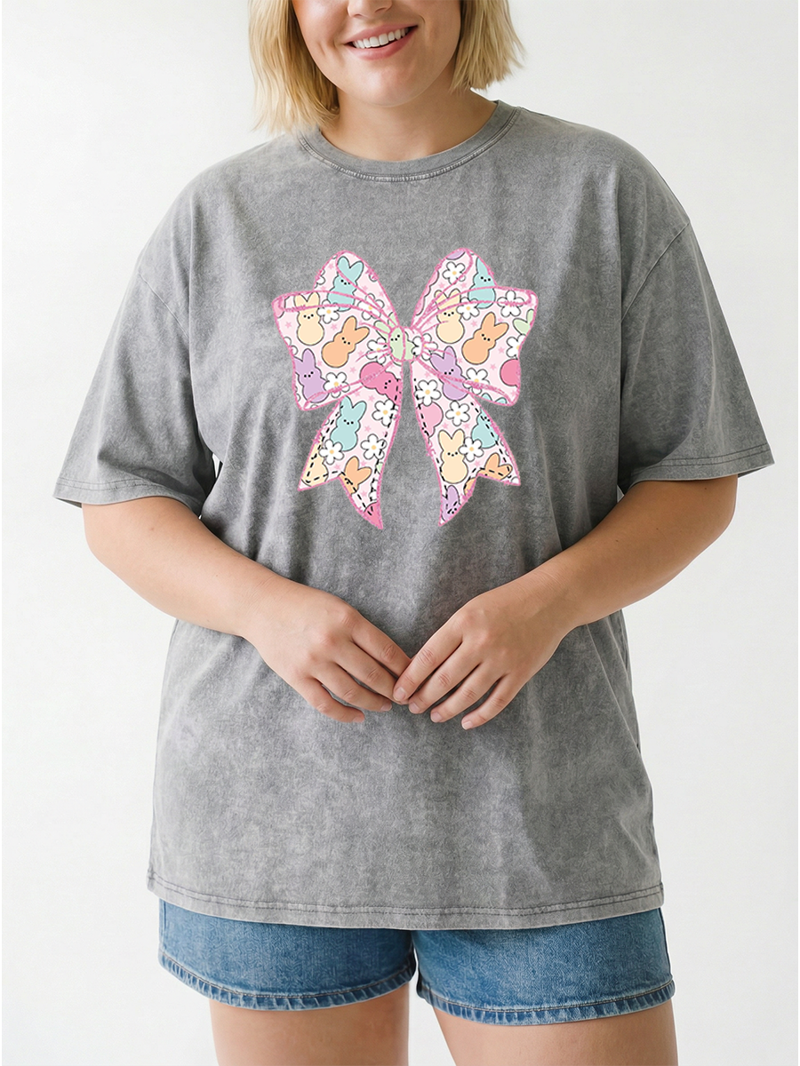 Vintage Easter Coquette Bow Washed T-Shirt
