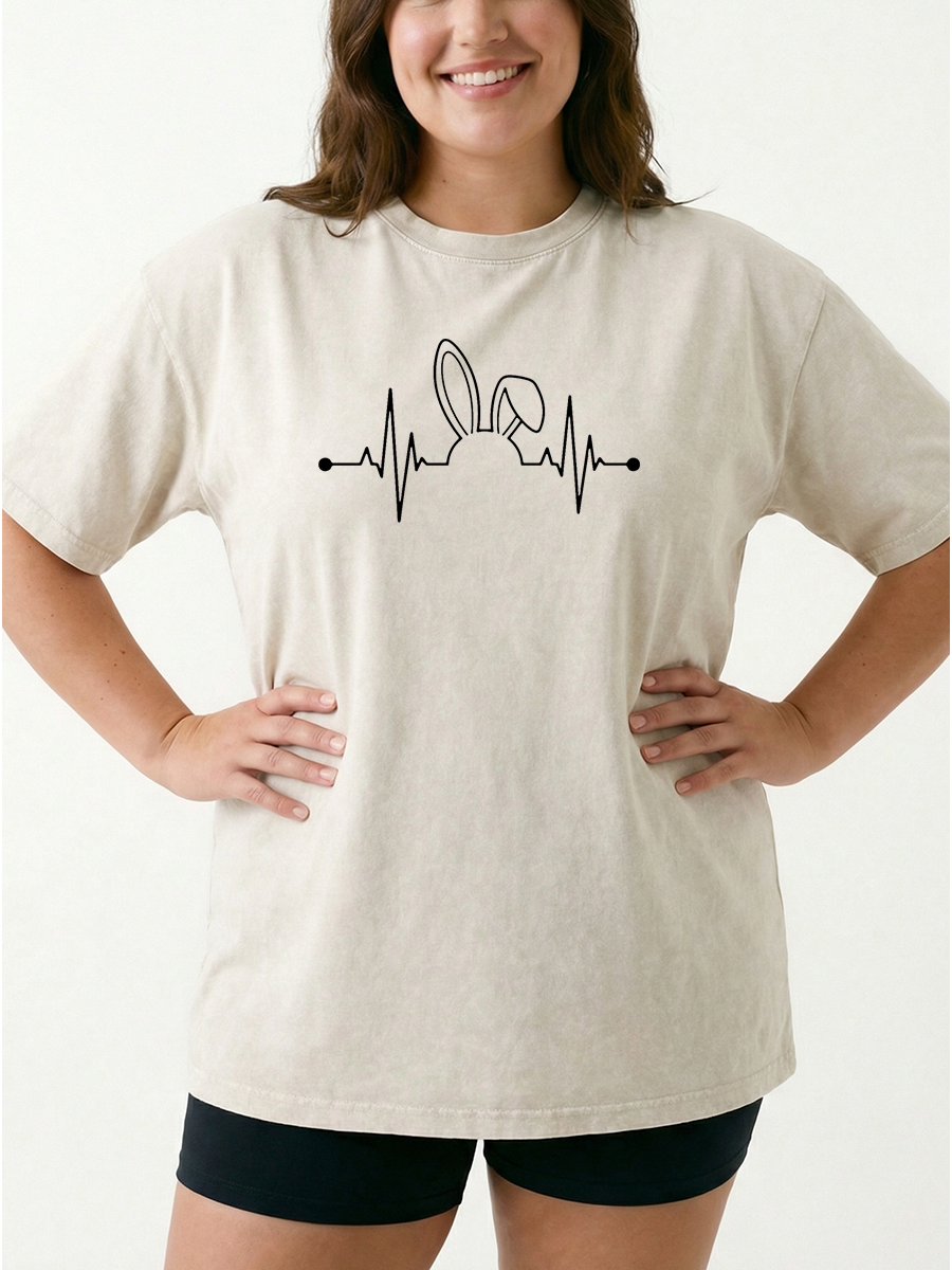 Vintage Rabbit Heartbeat Washed T-Shirt