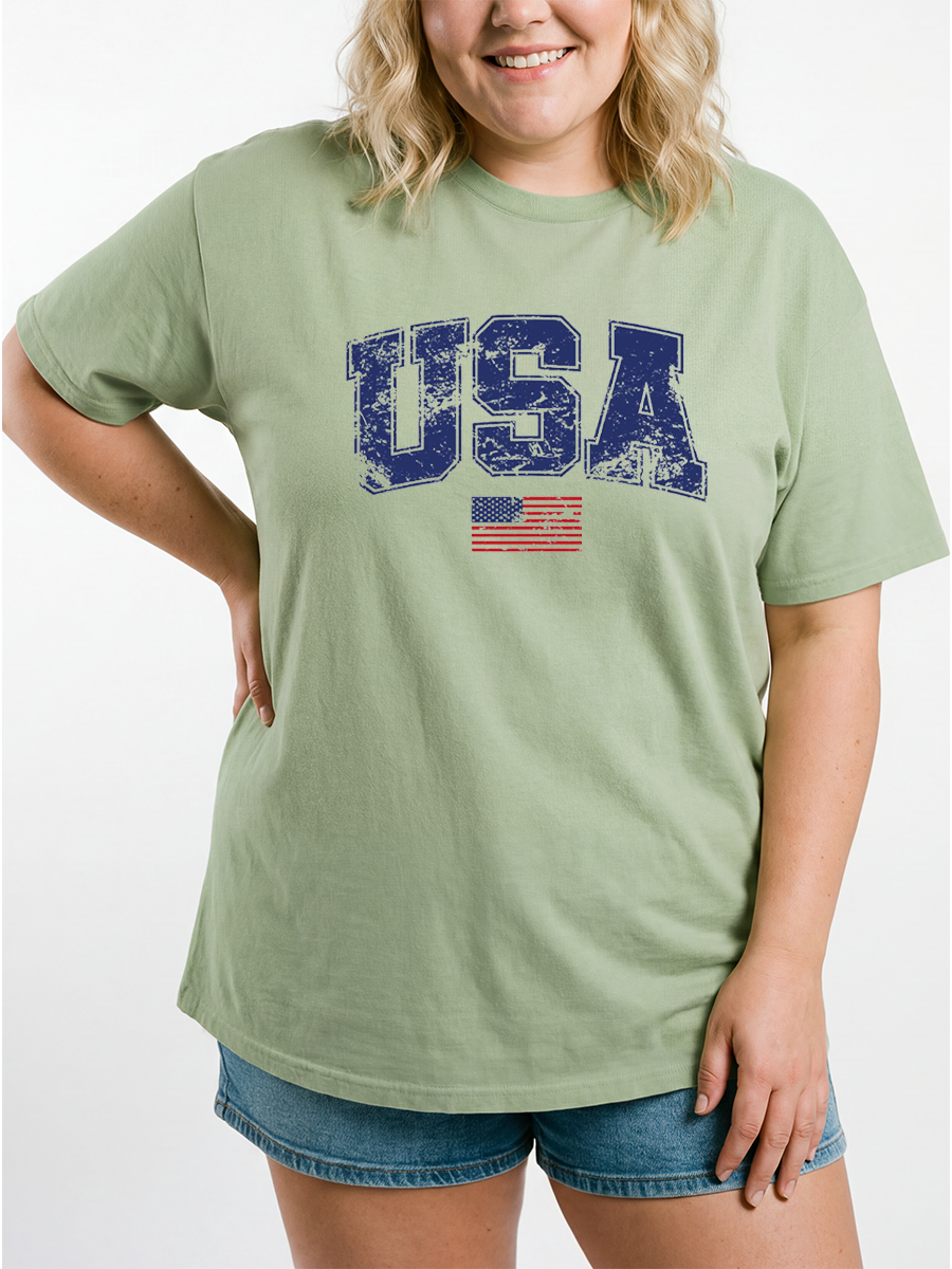Vintage Retro Usa Oversize Graphic Tee