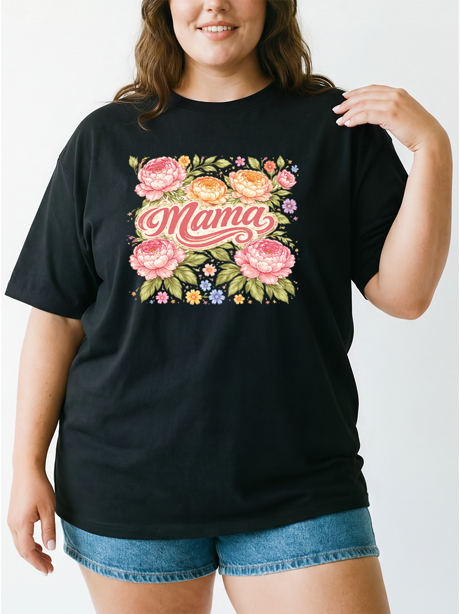 Vintage Botanical Mama Oversize Graphic Tee