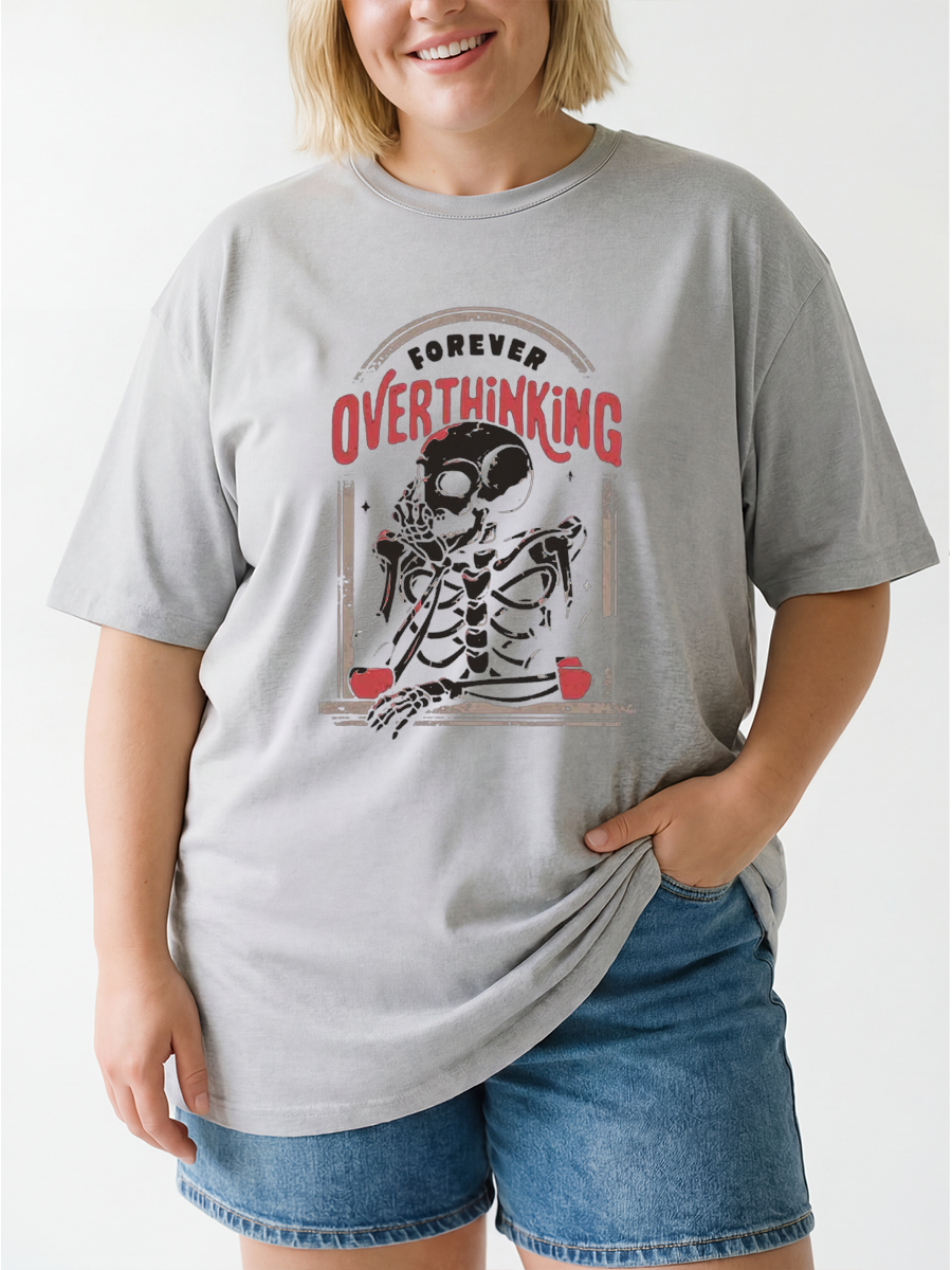 Vintage Forever Overthinking Oversize Graphic Tee