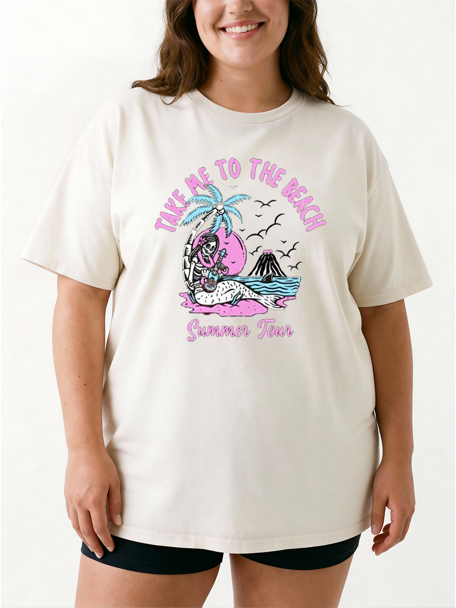Vintage Take Me To The Beach Oversize Graphic Tee