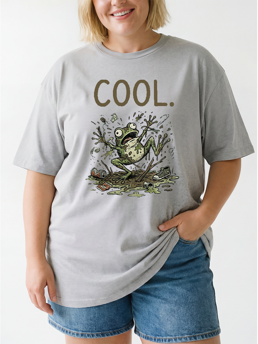 Vintage Cool Chaotic Frog Oversize Graphic Tee
