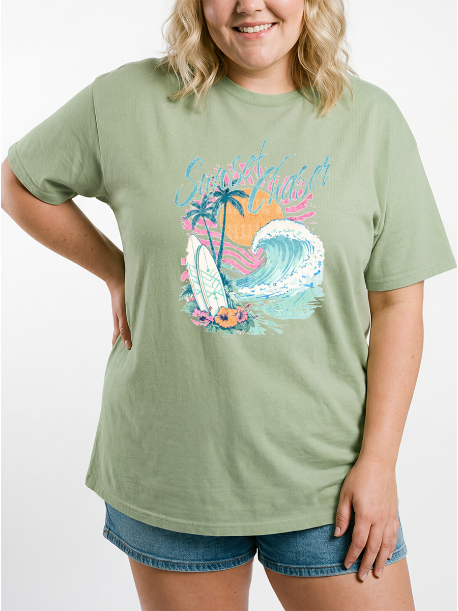 Vintage Salty,Trendy Summer Oversize Graphic Tee