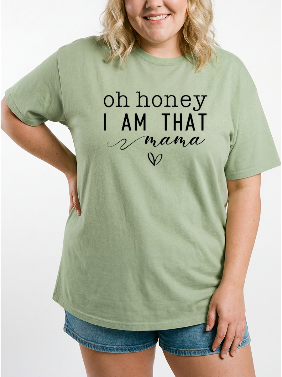 Vintage Oh Honey I Am That Mom Shirt Oversize Graphic Tee