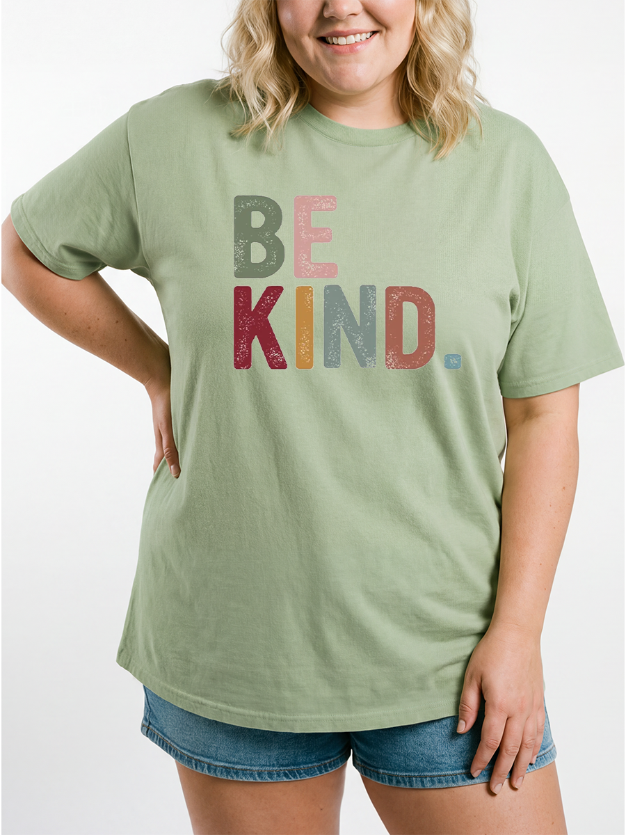Vintage Be Kind Motivational Oversize Graphic Tee