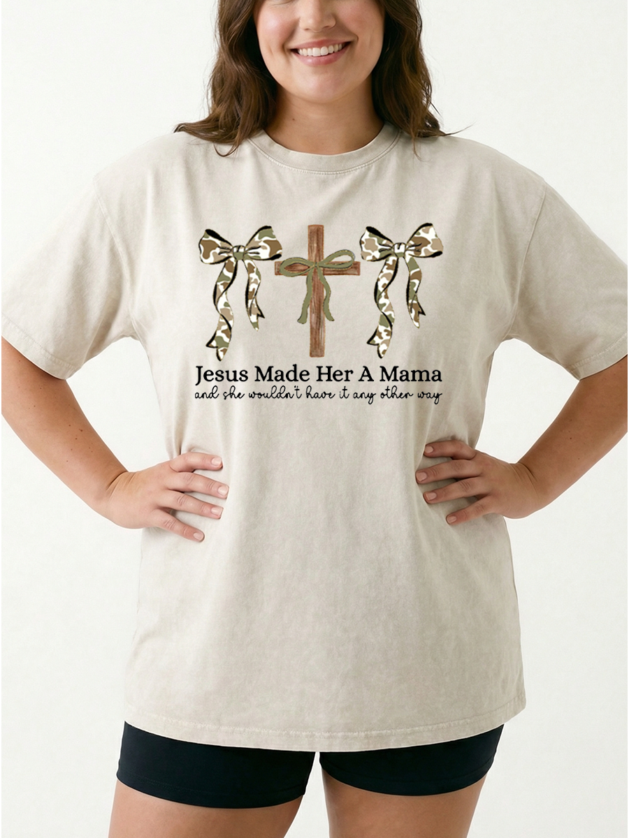 Vintage Jesus Made Her A Mama Washed T-Shirt
