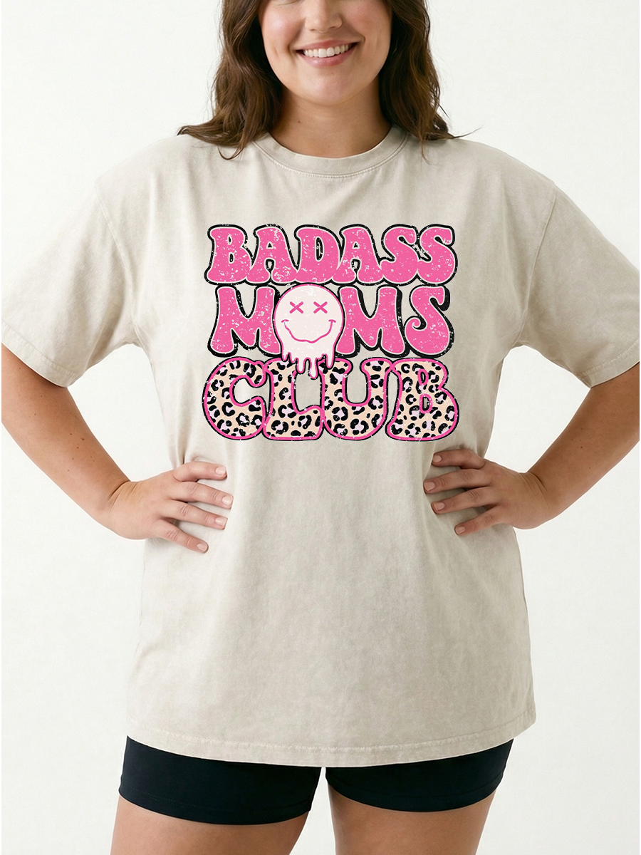 Vintage Badass Mom Club Washed T-Shirt